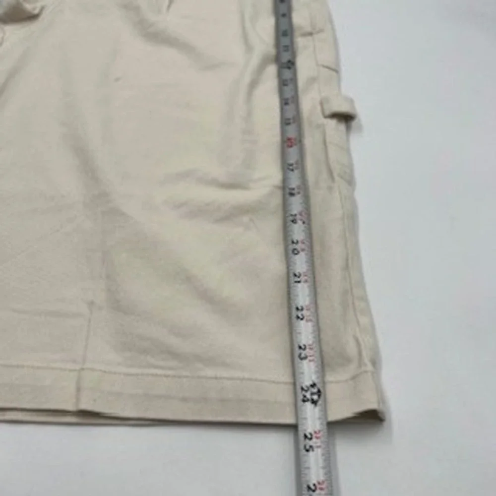 Wild Fable Cream Carpenter jorts High Rise Wide Leg Bear Charm‎ Size 6 NEW